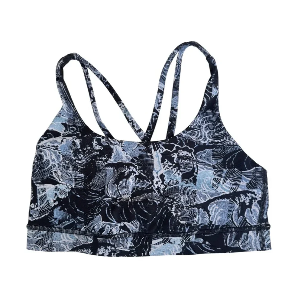 Lululemon Energy Bra Eternal Wave Starlight Black Size 6